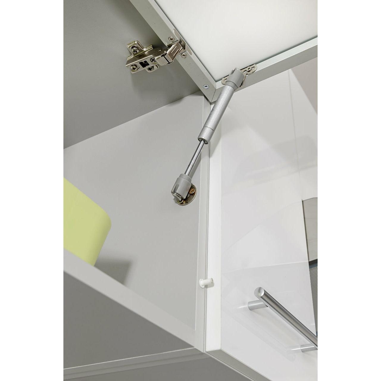 Glasshängeschrank 80 cm Weiss Hochglanz Oberschrank - MÖBEL MUNA