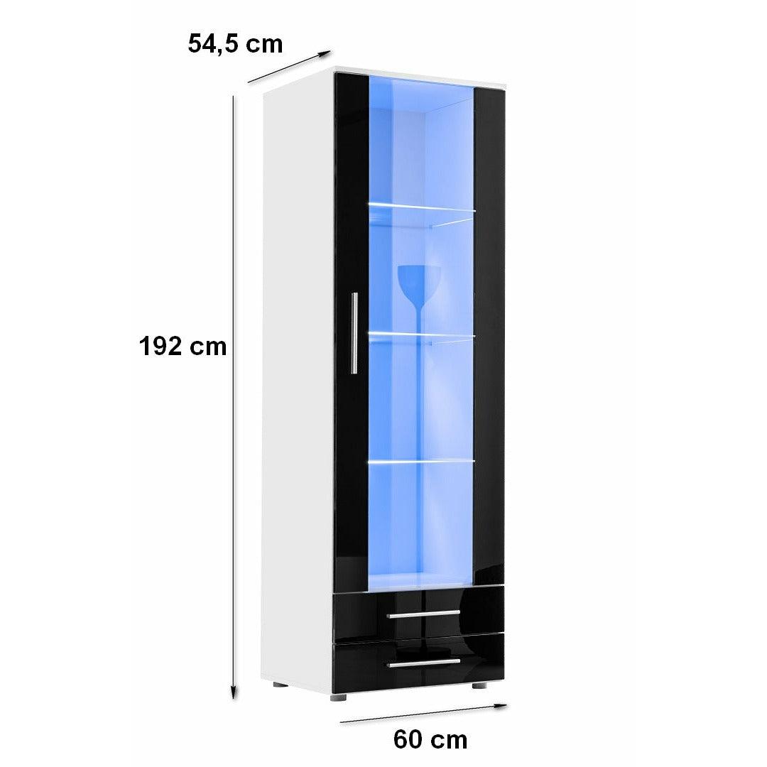 Vitrine Schwarz Vitrinenschrank Standregal - MÖBEL MUNA