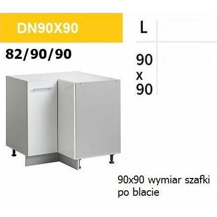 Eckunterschrank 90x90 cm Weiss Hochglanz - MÖBEL MUNA