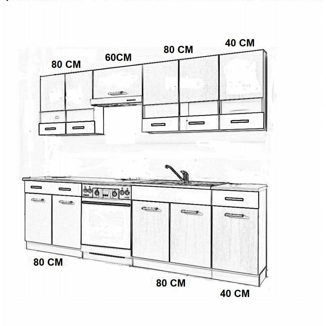 Küchenzeile 260 cm Küche Küchenblock Einbauküche - MÖBEL MUNA