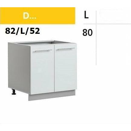 Küchenunterschrank 80 cm Weiss Hochglanz Unterschrank - MÖBEL MUNA