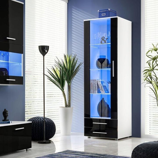 Vitrine Schwarz  Vitrinenschrank Standregal - MÖBEL MUNA