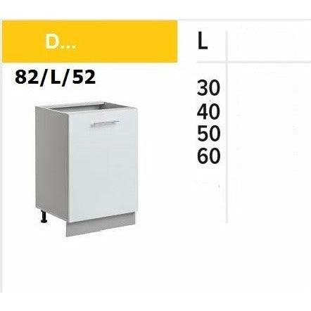 Küchenunterschrank 60cm Unterschrank Weiss Hochglanz - MÖBEL MUNA
