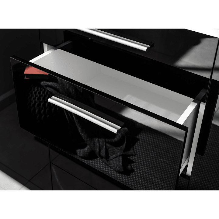 Kommode Schwarz  mit 4 Schubladen Sideboard - MÖBEL MUNA