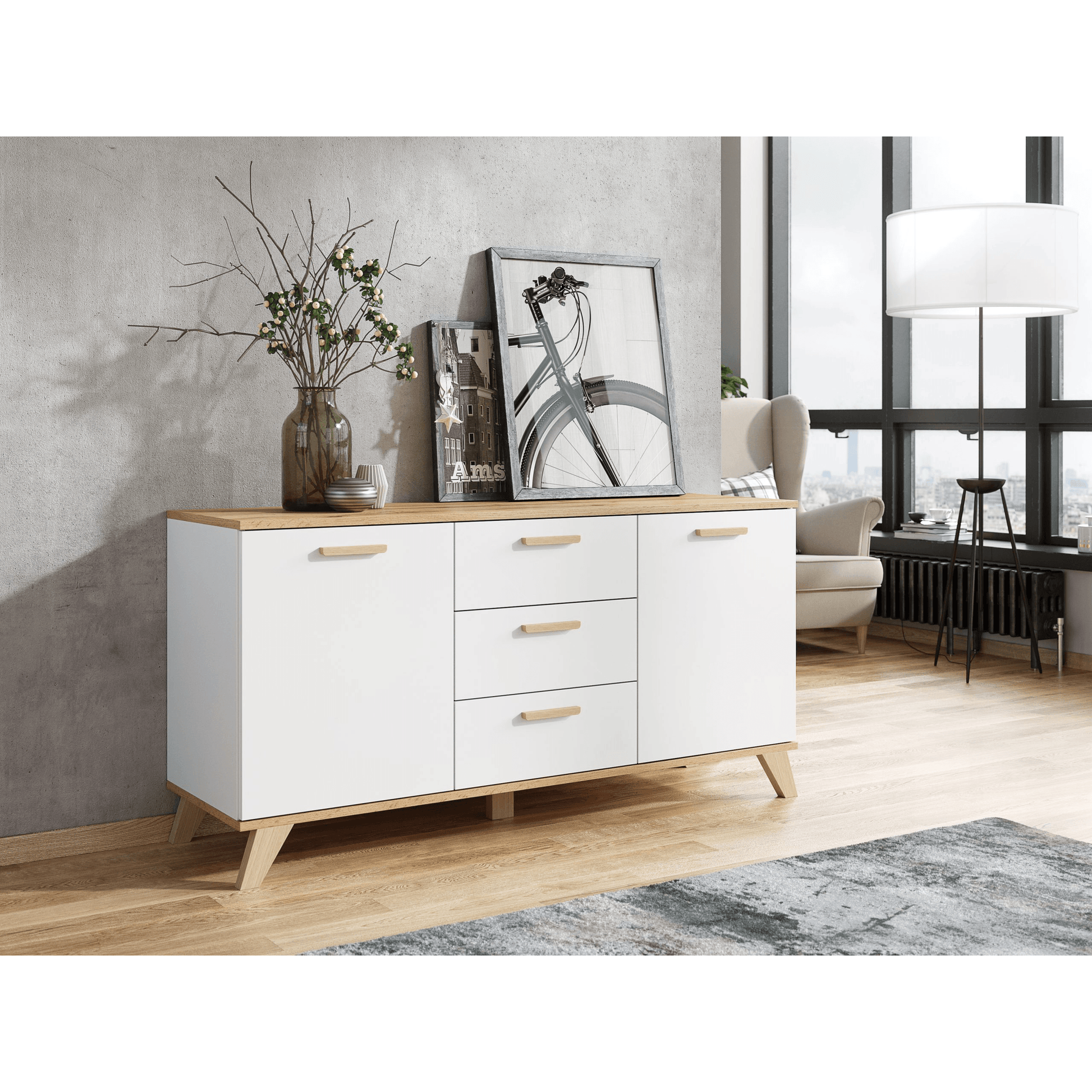 Kommode Scandi Buchenholz 150 cm - MÖBEL MUNA
