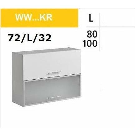 Glasshängeschrank 80 cm Weiss Hochglanz Oberschrank - MÖBEL MUNA